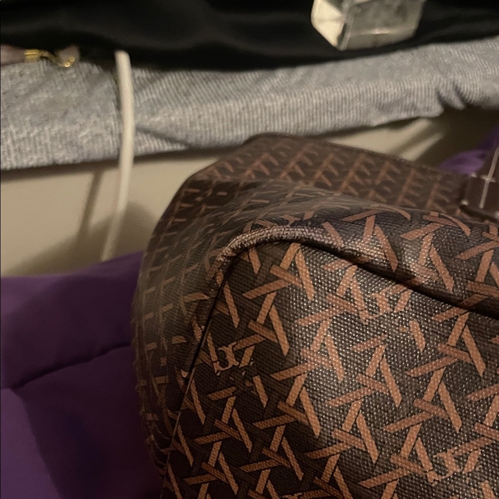 Tory Burch Brown Patterned Tote - Picture 5 of 9